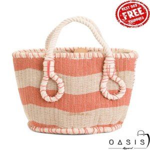 LULU Striped Jute Satchel/ Women's Bag
